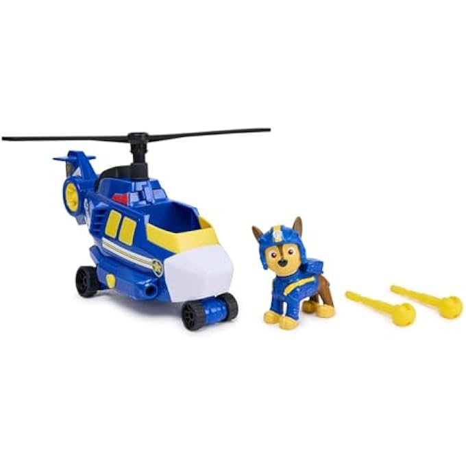 AIR RESCUE POLICE HELICOPTER WITH COLLECTIBLE CHASE FIGURE, RESCUE VEHICLE WITH LAUNCHER AND 2 BULLETS, TOYS FOR BOYS AND GIRLS AGES 3+ - Image 2